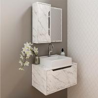 Conjunto 3 Peças Para Banheiro Bn3630x46x48 Marmore Branco Tecno Mobili Marmore Branco - 6