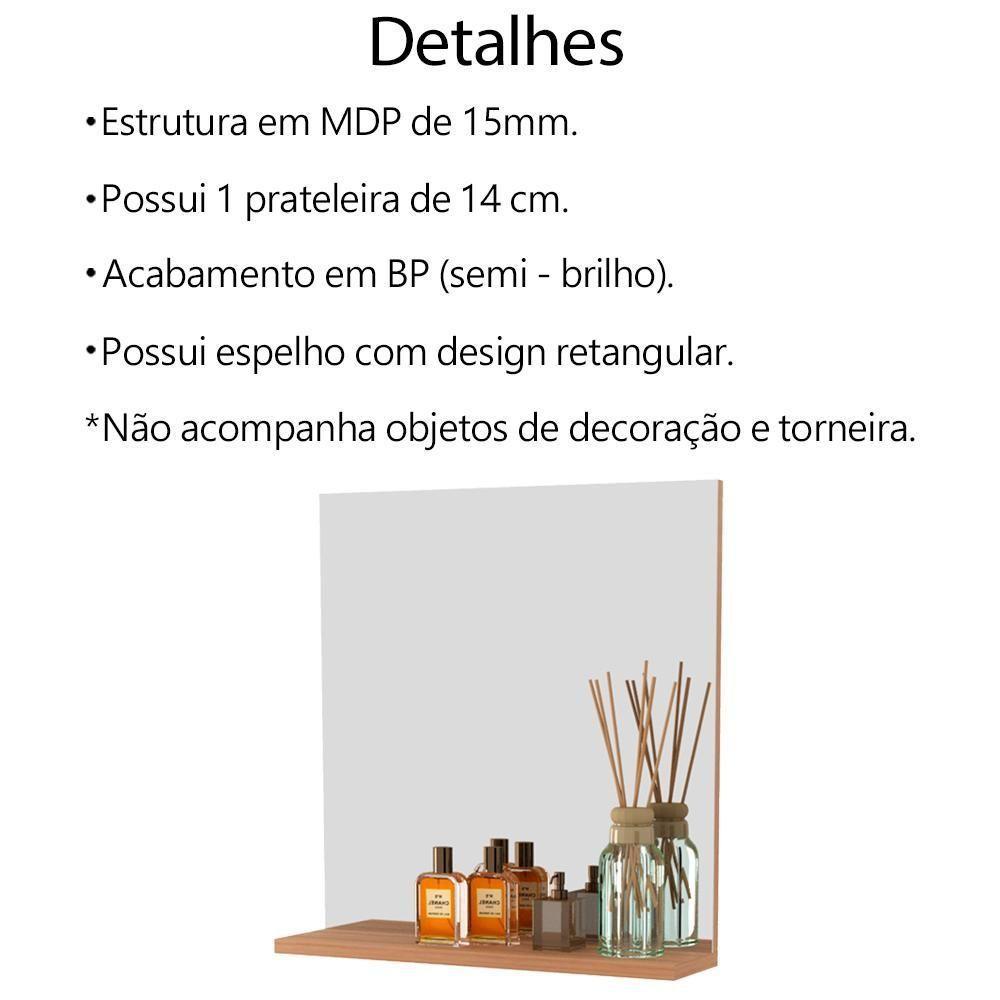 Conjunto Para Banheiro Gabinete Com Cuba E Espelheira Amendoa Bn3630x41x42 Tecno Mobili Amendoa - 4