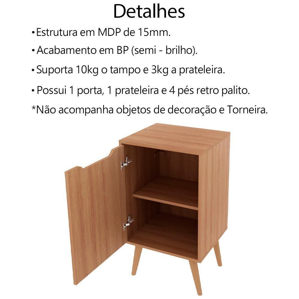Conjunto Para Banheiro Gabinete Com Cuba E Espelheira Amendoa Bn3630x41x42 Tecno Mobili Amendoa - 10