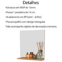 Conjunto Para Banheiro Gabinete Com Cuba E Espelheira Amendoa Bn3630x41x42 Tecno Mobili Amendoa