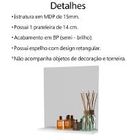 Conjunto Para Banheiro Gabinete Com Cuba E Espelheira Branco Bn3630x41x42 Tecno Mobili Branco