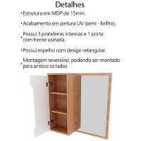 Conjunto 3 Peças Para Banheiro Bn3630x46x48 Amendoa Branco Tecno Mobili Amendoa Branco - 5