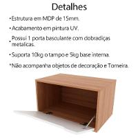 Conjunto 3 Peças Para Banheiro Bn3630x46x48 Amendoa Branco Tecno Mobili Amendoa Branco - 10