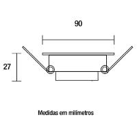 Kit Spot Led Embutir Quadrado 6w 3000k Branco 5 Unidades - 3