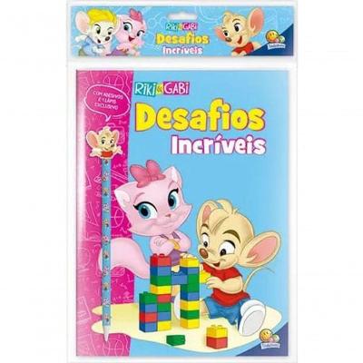 Kit Livro Para Colorir + Lápis De Cor Riki E Gabi - Todolivro - Desafios Incriveis