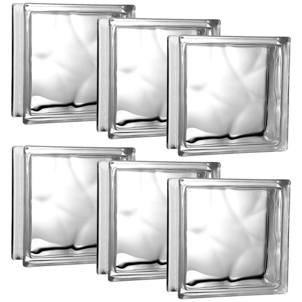 Kit 6 Tijolos Bloco De Vidro Transparente 19x19x8 Tradestar - 1