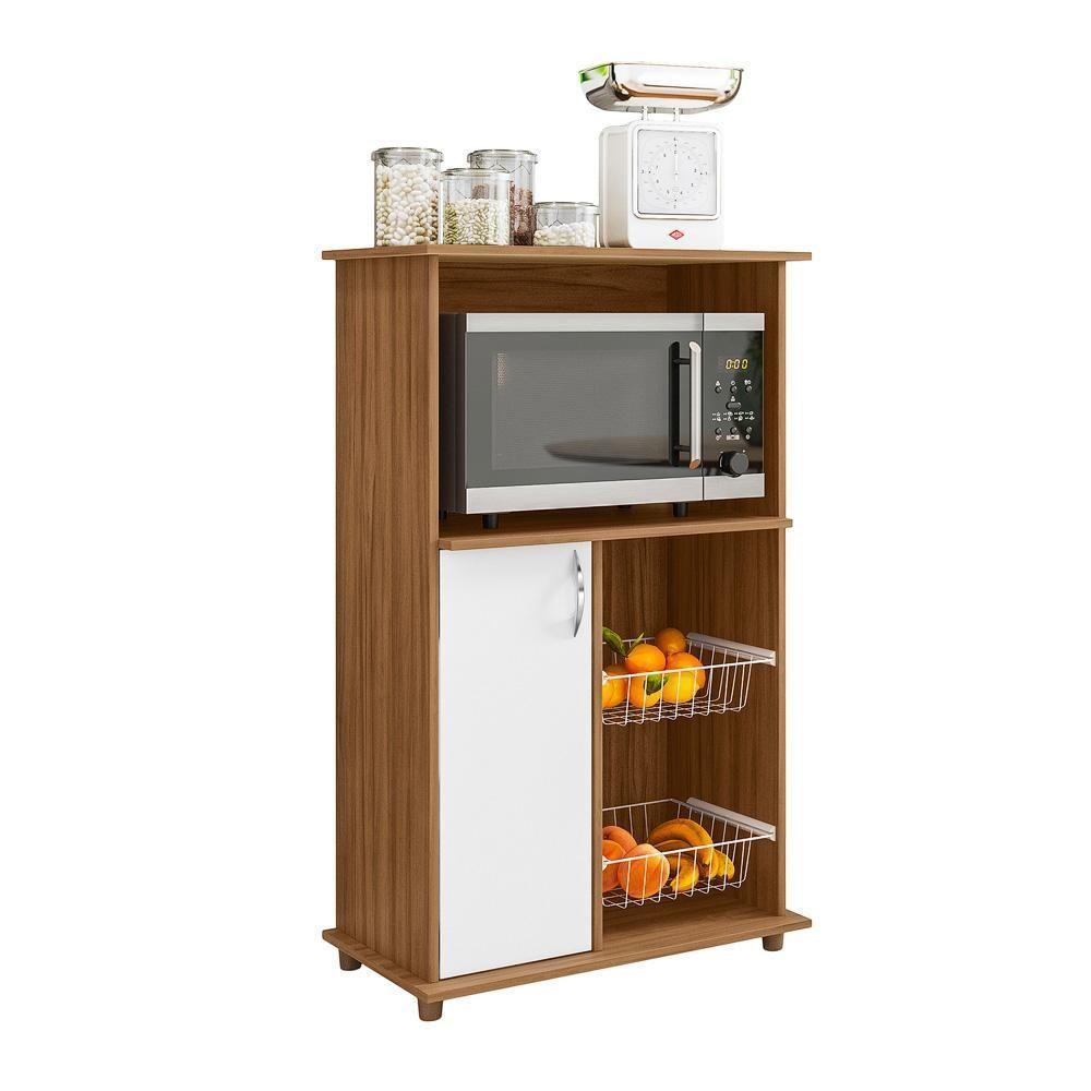 Balcão Para Cozinha Freijó/branco Nt3070 Notável Móveis Freijó/branco - 1