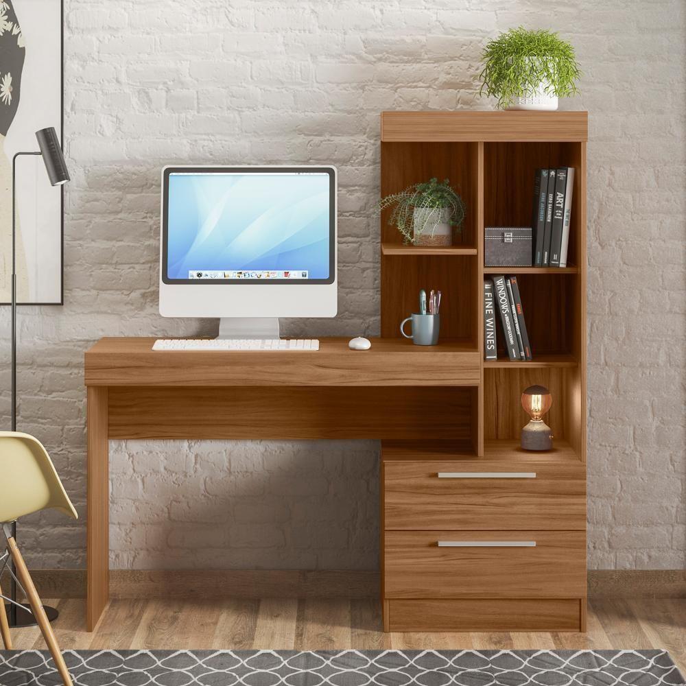 Conjunto Para Escritório 2 Peças Com Mesa E Armário Freijó Notável Móveis Freijó - 5