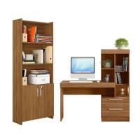 Conjunto Para Escritório 2 Peças Com Mesa E Armário Freijó Notável Móveis Freijó - 1