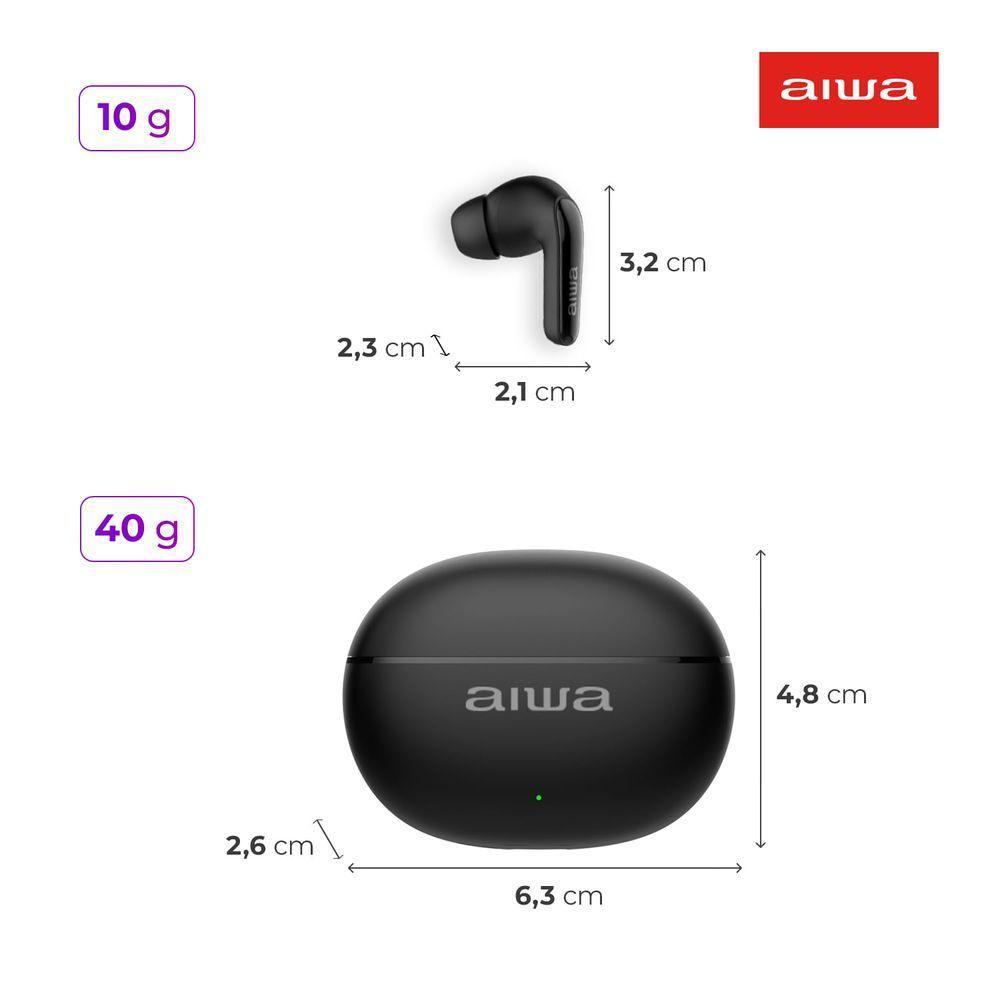 Fone De Ouvido Earbud Aiwa Bluetooth - Aws-eb-01-b Earbud Aws-eb-01-b Bivolt - 5