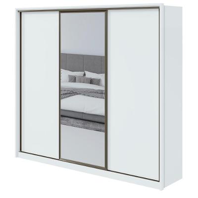 Guarda-roupa Casal Spazio 270 Glass 3 Portas 6 Gavetas Branco