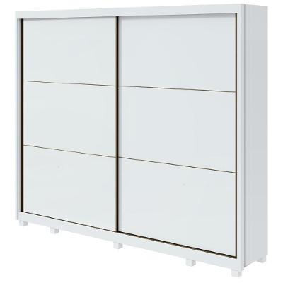 Guarda Roupa Casal Toronto 2 Portas de Correr 6 Gavetas Branco MDF Móveis Lopas