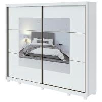 Guarda-roupa Casal Toronto 2 Portas 6 Gavetas Com Espelho Branco - 1