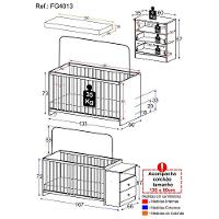 Berço Cômoda Com Colchão Incluso Meu Bebê Multimóveis Fg4013 Branco