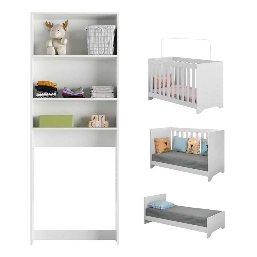 Quarto Infantil Com Colchão Incluso Nina Multimóveis Branco - 3