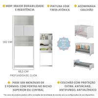 Quarto Infantil Com Colchão Incluso Nina Multimóveis Branco - 5