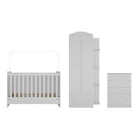 Quarto Infantil Completo João E Maria Com Berço 4 Em 1 + Colchão Multimóveis + Roupeiro E Cômoda Bco - 2