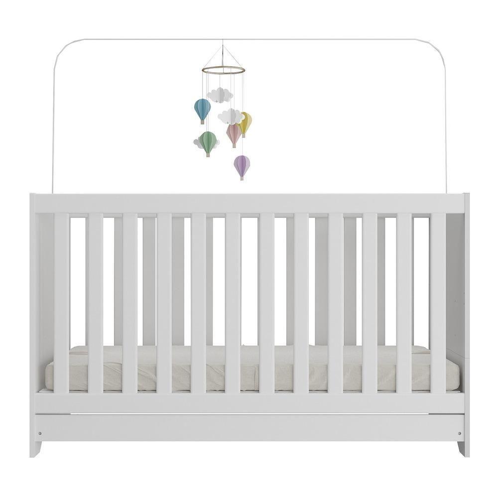 Berço 3 Em 1 Vira Cama Com Colchão Incluso Elza Multimóveis Branco - 3