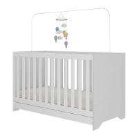 Berço 3 Em 1 Vira Cama Com Colchão Incluso Elza Multimóveis Branco - 1