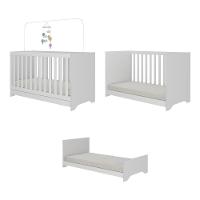Berço 3 Em 1 Vira Cama Com Colchão Incluso Elza Multimóveis Branco - 2
