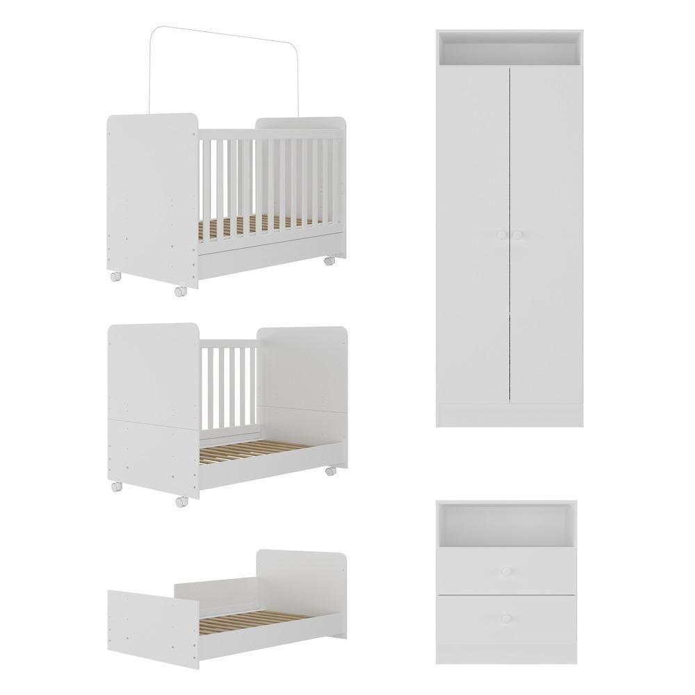 Quarto Infantil Completo Com Colchão Incluso Ariel Multimóveis Branco - 2