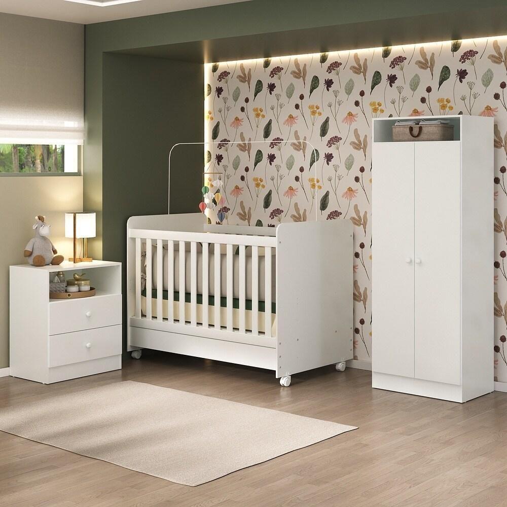 Quarto Infantil Completo Com Colchão Incluso Ariel Multimóveis Branco - 5
