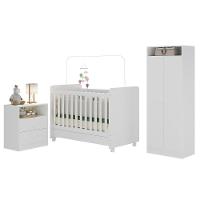 Quarto Infantil Completo Com Colchão Incluso Ariel Multimóveis Branco - 1