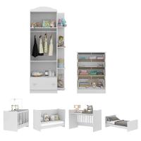 Quarto Infantil Completo Berço 4x1 C/ Colchão/guarda-roupa/cômoda Multimóveis João E Maria Fg3032 Bc - 3