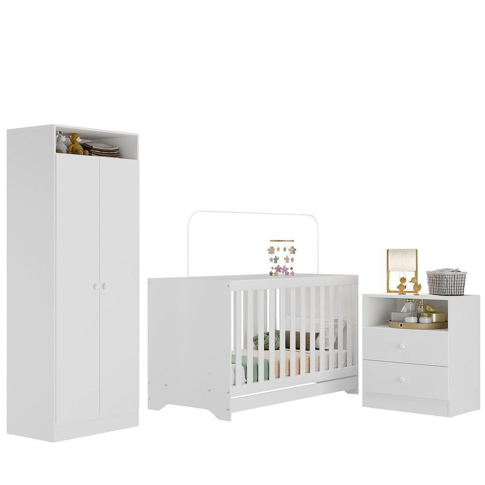 Quarto Infantil Completo Com Colchão Incluso Encanto Multimóveis Branco - 1