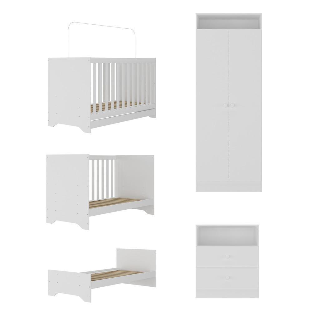 Quarto Infantil Completo Com Colchão Incluso Encanto Multimóveis Branco - 2