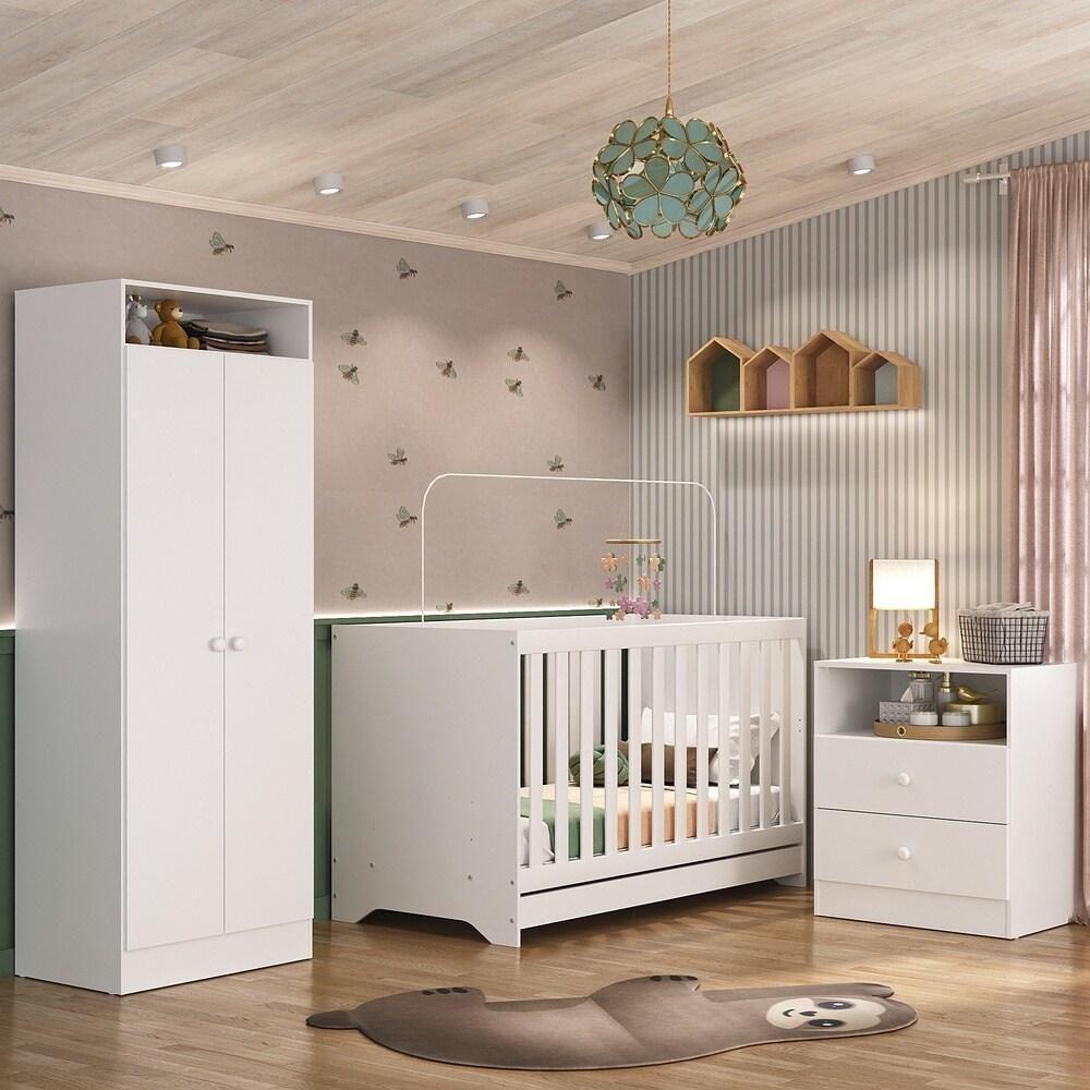 Quarto Infantil Completo Com Colchão Incluso Encanto Multimóveis Branco - 5