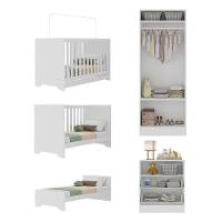 Quarto Infantil Completo Com Colchão Incluso Encanto Multimóveis Branco - 3