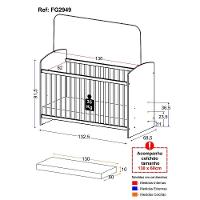 Berço Com Colchão Incluso Multimóveis Olaf Plus Fg2949 Branco - 3