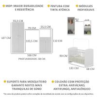 Quarto Infantil Com Colchão Incluso Meu Bebê Multimóveis Branco - 5