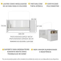 Berço Cômoda Com Poltrona De Amamentação E Puff Meu Bebê Multimóveis Mp4078 Branco/cinza Branco/cinza