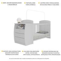 Berço Cômoda Com Colchão Incluso Colinho De Mãe Multimóveis Branco - 5