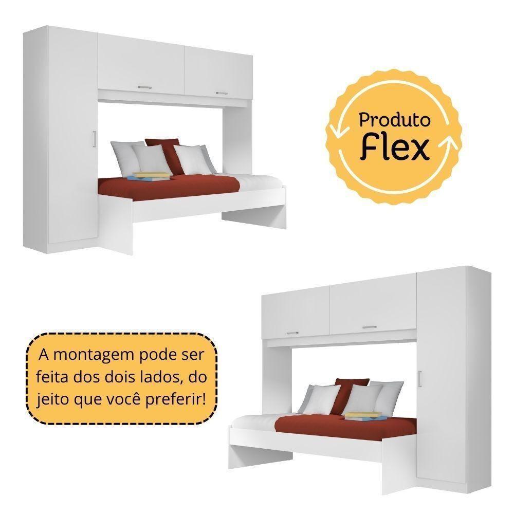 Cama Solteiro Com Colchão Incluso E Guarda-roupas/roupeiro Multimóveis Branca - 5