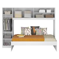 Cama Solteiro Com Colchão Incluso E Guarda-roupas/roupeiro Multimóveis Branca - 3