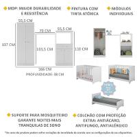 Quarto Infantil Com Berço 3 Em 1 E Colchão Incluso Luíza Multimóveis Branco - 5