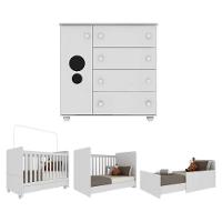 Quarto Infantil Com Berço E Cômoda Pimpolho Multimóveis Branco - 2