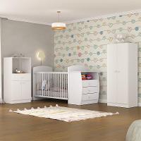 Quarto Infantil Com Berço-cômoda E Colchão Incluso Laura Multimóveis Branco
