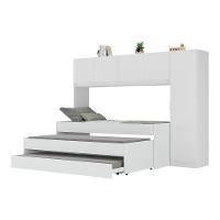 Tricama De Solteiro Com Colchão E Guarda-roupas Dublin Multimóveis Mp4038 Branca - 1