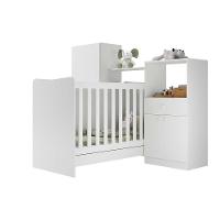 Quarto Infantil Com Berço 4 Em 1 E Colchão Incluso Sofia Multimóveis Branco - 1