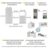 Quarto Infantil Com Berço 4 Em 1 E Colchão Incluso Sofia Multimóveis Branco - 5