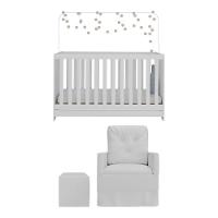 Berço 3x1 Com Poltrona De Amamentação E Puff Multimóveis Mp4082 Branco Branco - 2