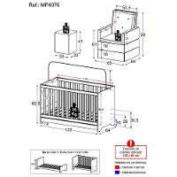 Berço 3x1 Com Poltrona De Amamentação E Puff Multimóveis Mp4076 Branco/bege Branco/bege - 3