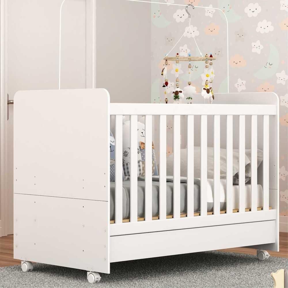 Berço Americano 3x1 Com Colchão Incluso E Rodízios Pimpolho Multimóveis Fg3568 Branco - 2
