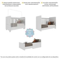Berço Americano 3x1 Com Colchão Incluso E Rodízios Pimpolho Multimóveis Fg3568 Branco - 5