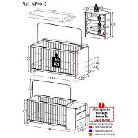Berço Cômoda C/ Colchão Incluso Meu Bebê Multimóveis Branco