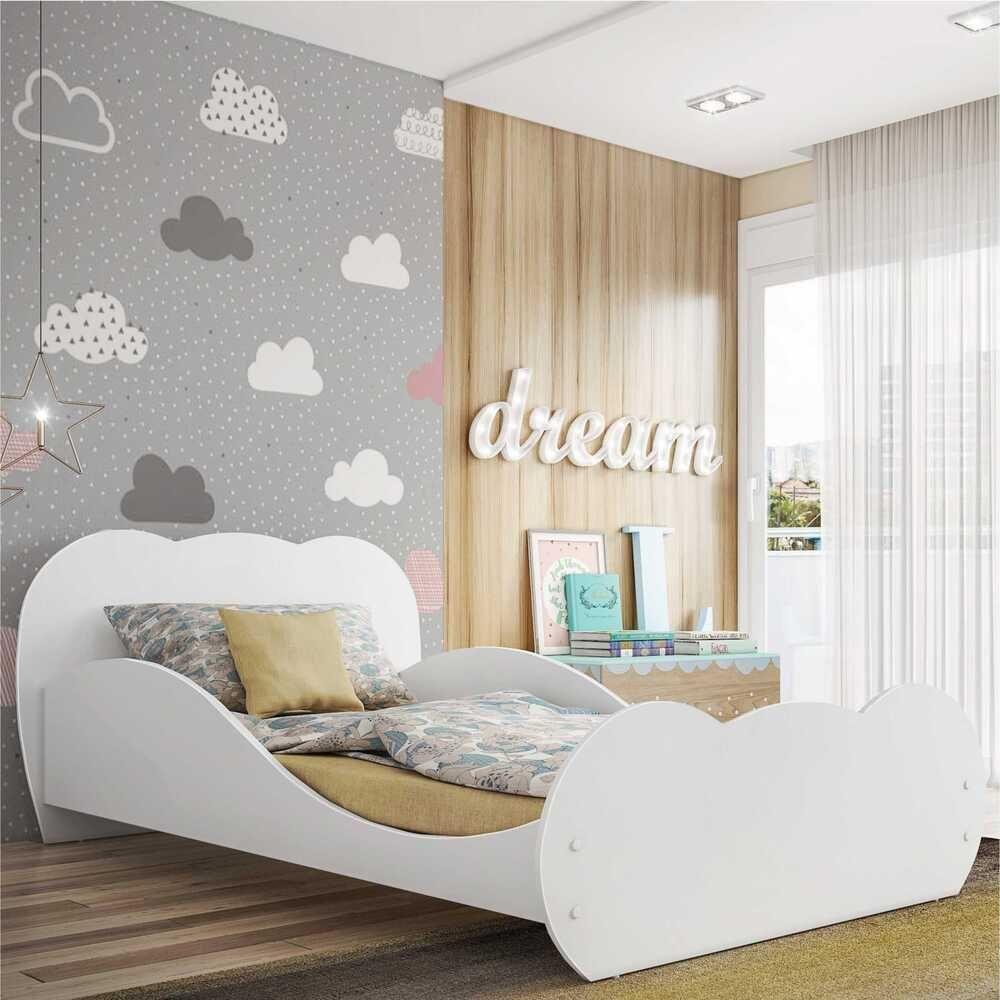 Cama Solteiro Com Colchão Incluso 88 X 188 Cm 100% Mdf Safira Multimóveis Branca - 2